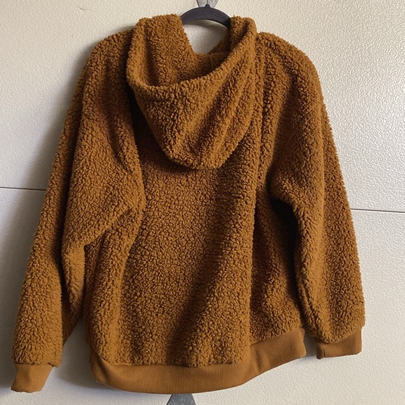 American Eagle Women's Sherpa Teddy Hoodie Pullover - Picture 3 of 5